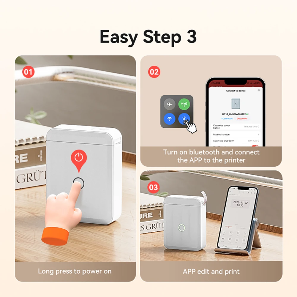 Niimbot D11 D110 D101 H1S Mini imprimante thermique fabricant d'étiquettes de poche USB Bluetooth étiquette bâton imprimante sans encre bricolage nom étiquette de prix