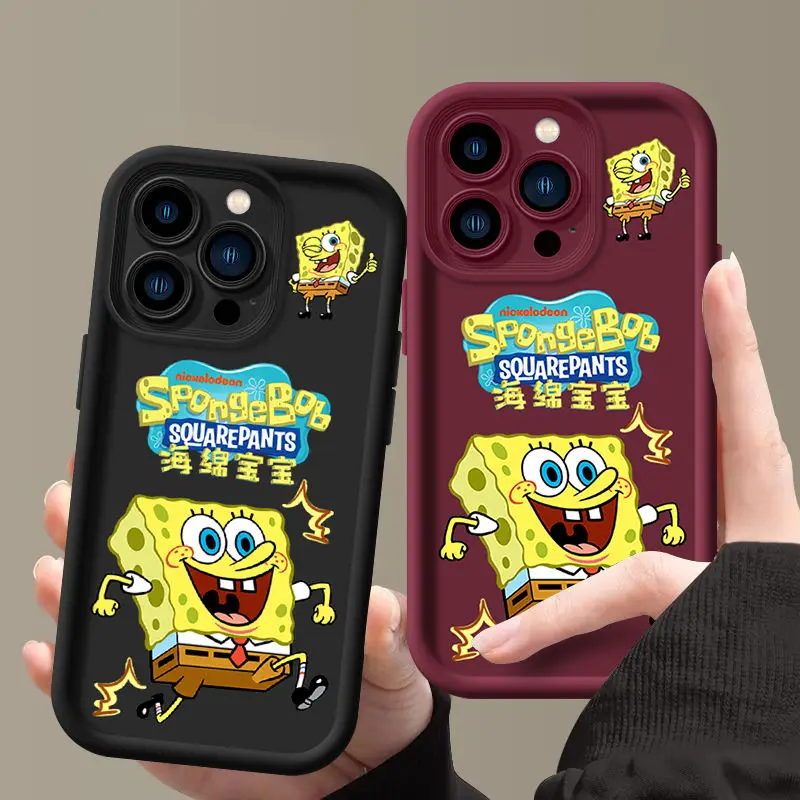 Anime SpongeBobs Phone Case For Xiaomi Mi 13T 12T Pro 14 13 12 11 Lite 5G 12X POCO X3 NFC X5 X4 GT F3 F4 F5 Soft Silicone Cover