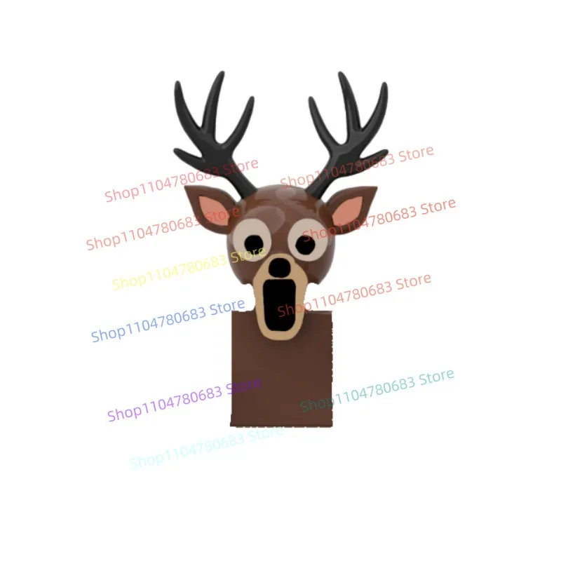 Moc الغزلان البومة الماعز الوحش اللبنات عمل صغير الشكل التجمع نموذج تمثال أنيمي الكرتون لعبة الزخرفية هدية