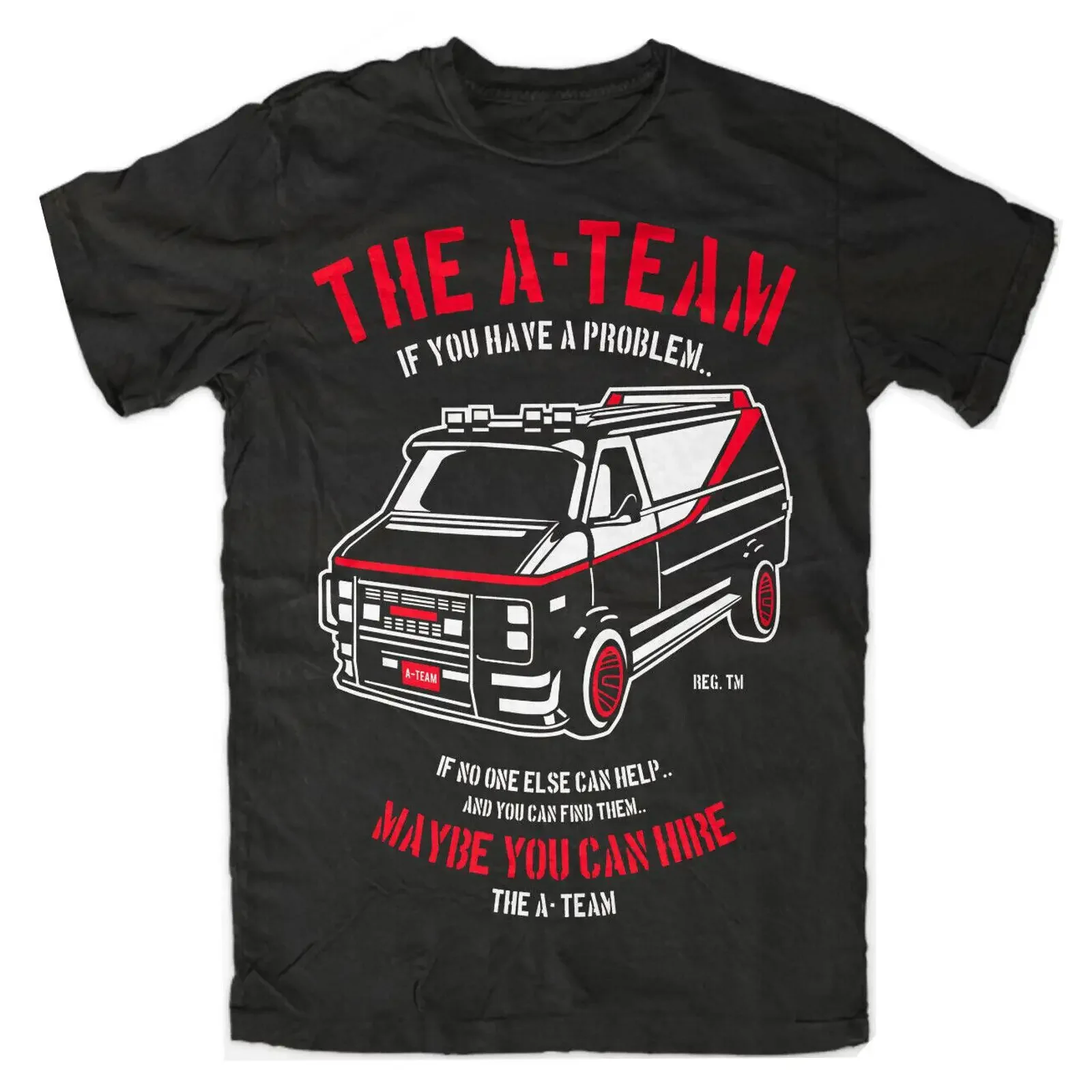The A TEAM Auto Car T Shirt FUN TV Serie Film Mr Hannibal Murdock Face B vintage Washed Comfortable homme Soft Stretched