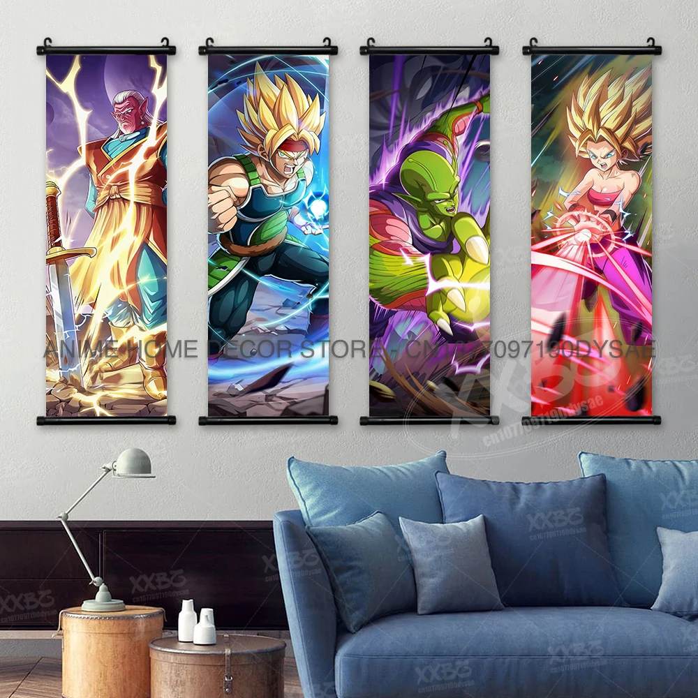 Dragon Ball Poster Trunks Home Dekorative Vegeta Hängende Gemälde Gotenks Tapete Frieza Scrolls Bild Beerus Wandkunstwerk – Detail 2
