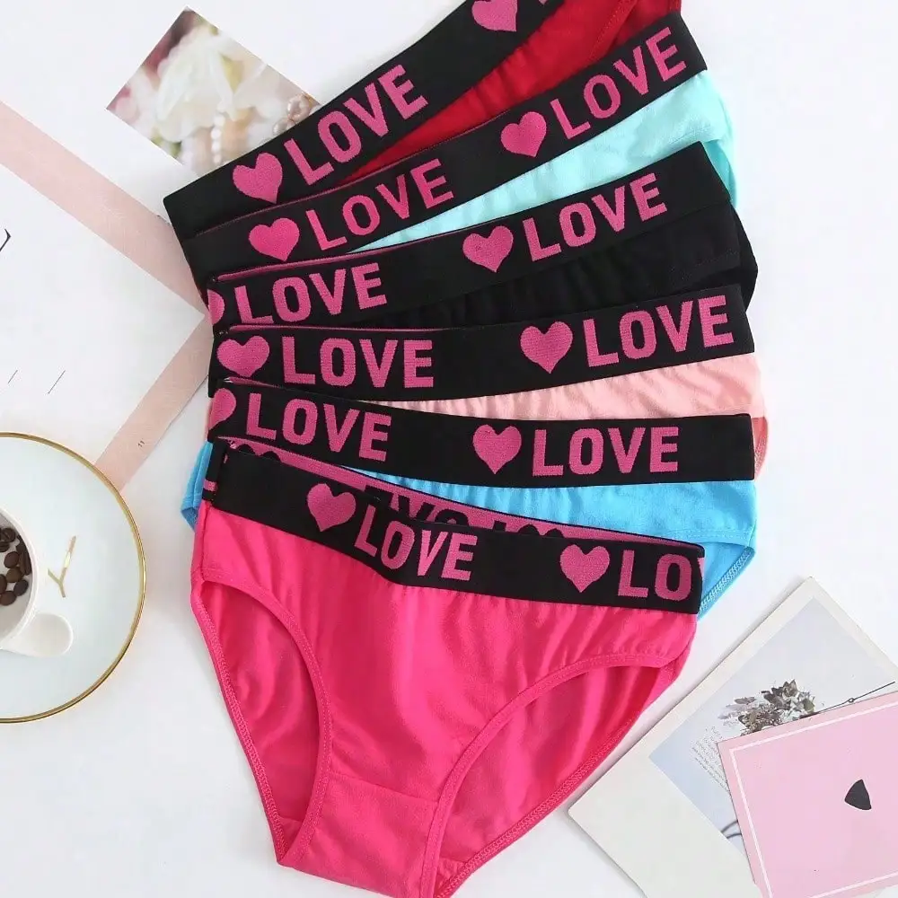 

[Pack of 6] Colored Fabric Panties, Seamless Soft Elastic Bikini Panties, Ladies Underwear