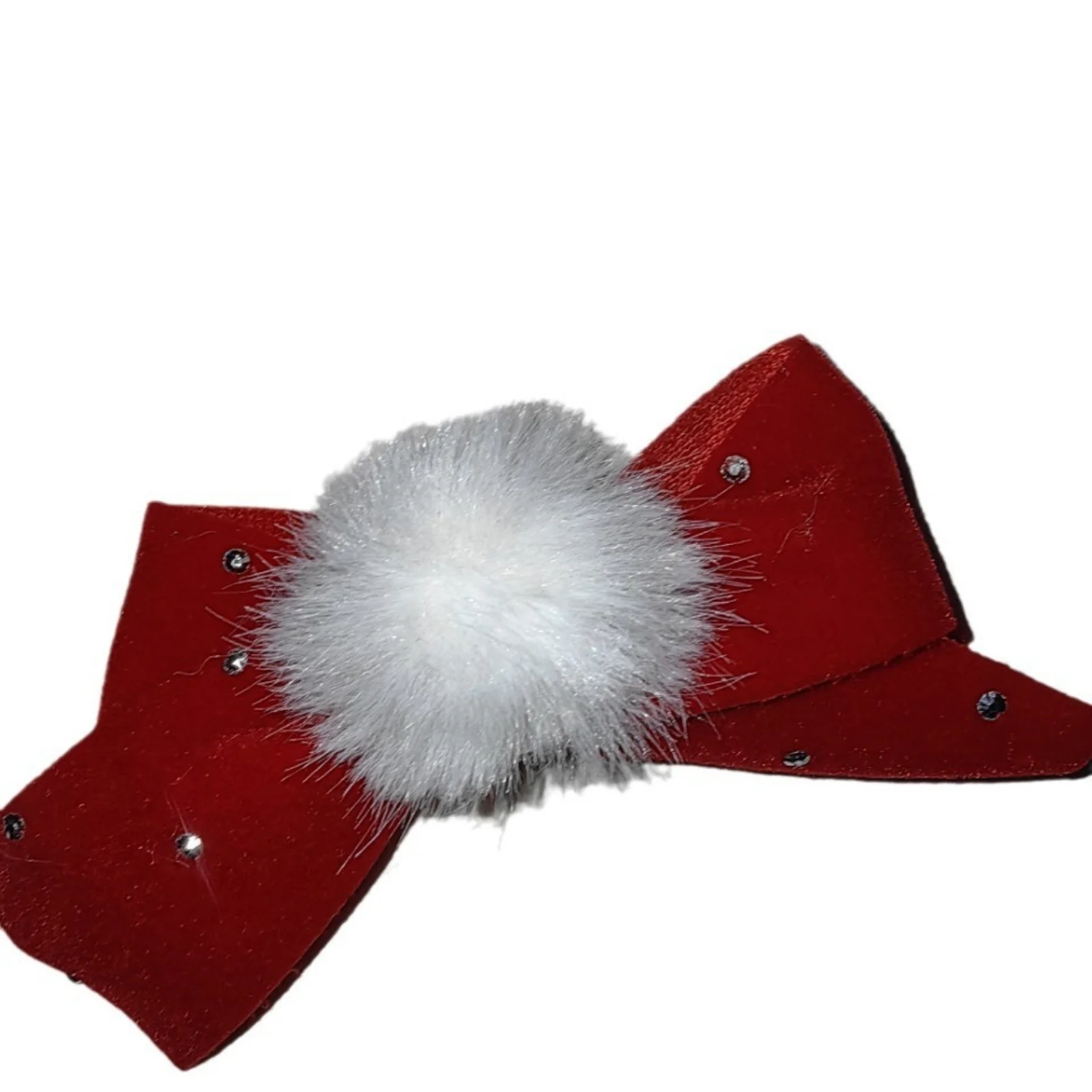 2 Stück rote Samt-Haarspangen für Damen mit Kunstfell-Pompon – süße Haarnadeln für Mädchen, stilvolle Haaraccessoires für Alltag und Party – Detail 7