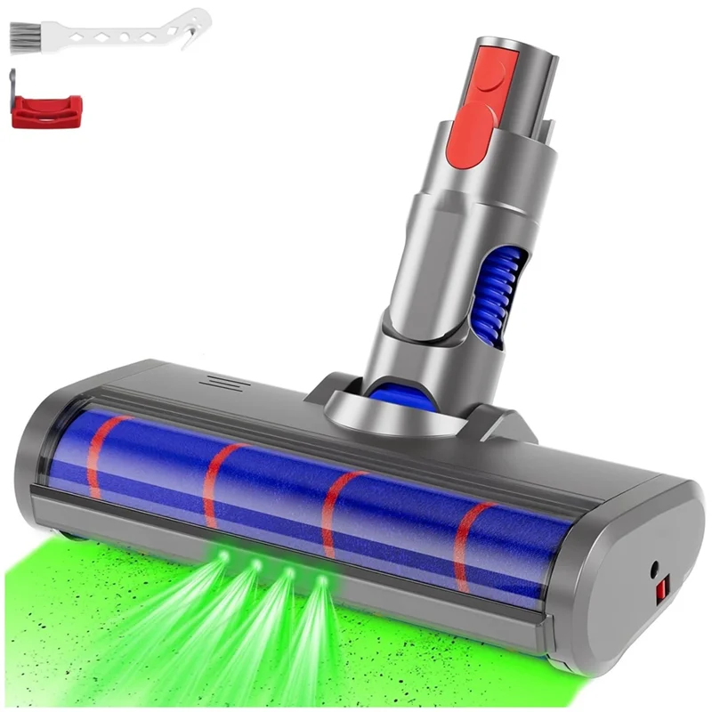 A74G-交換アタッチメントソフトローラーブラシダストライト付きダイソン V15 V11 V10 V8 V7 掃除機用堅木張りの床クリーナー