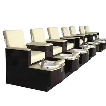 Hot Sale Salon Furniture White Bench Simple Design 2 Seat 3 Seat Pedicure SPA Station