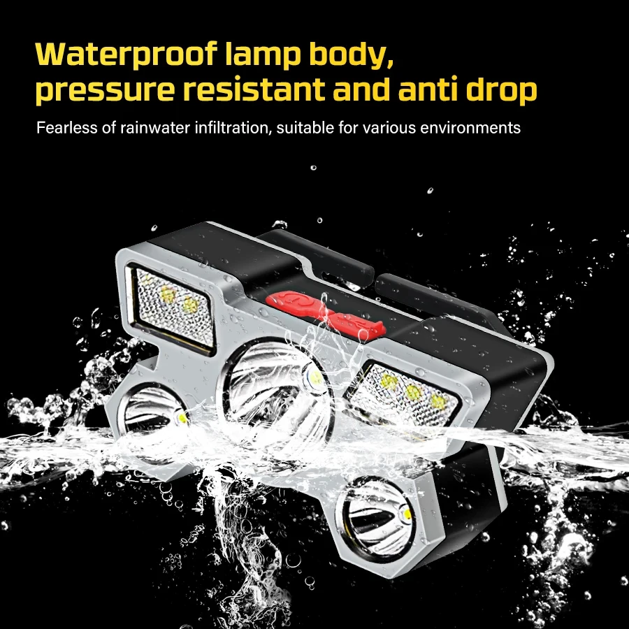 5 Led Koplamp Sterk Licht Koplamp Ingebouwde 18650 Batterij Usb Oplaadbare Outdoor Camping Vissen Avontuur Hoofd Zaklamp