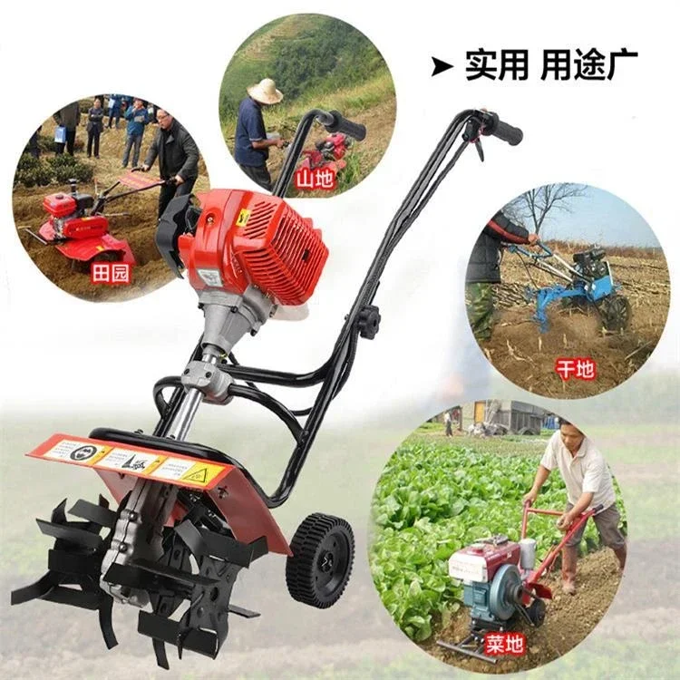 New hand-held micro-tiller Small household rotary tiller Agricultural ditch mower Mountain cultivator