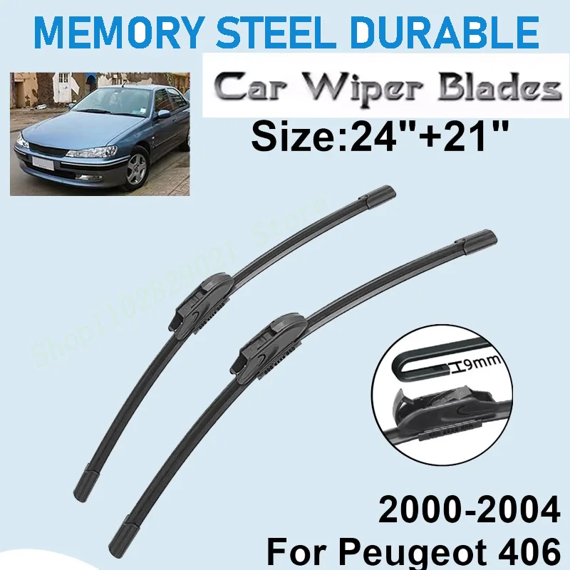 

2PCS Wiper Blades Set Kit For Peugeot 406 2000-2004 Front Windshield Brushes Windscreen Window Accessories