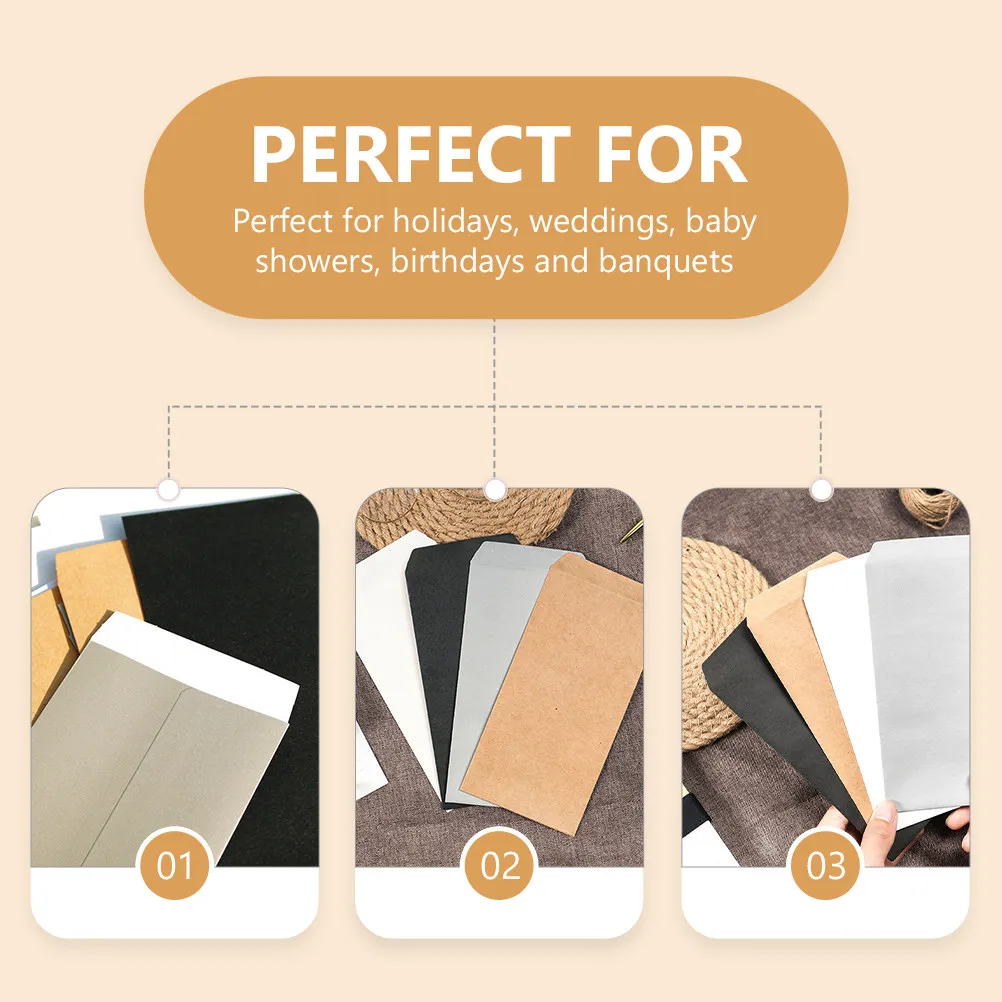 

40pcs Kraft Paper Envelopes Brown Blank Message Cards Envelopes For Wedding Baby Shower Birthday Banquet Photo Letter Storage