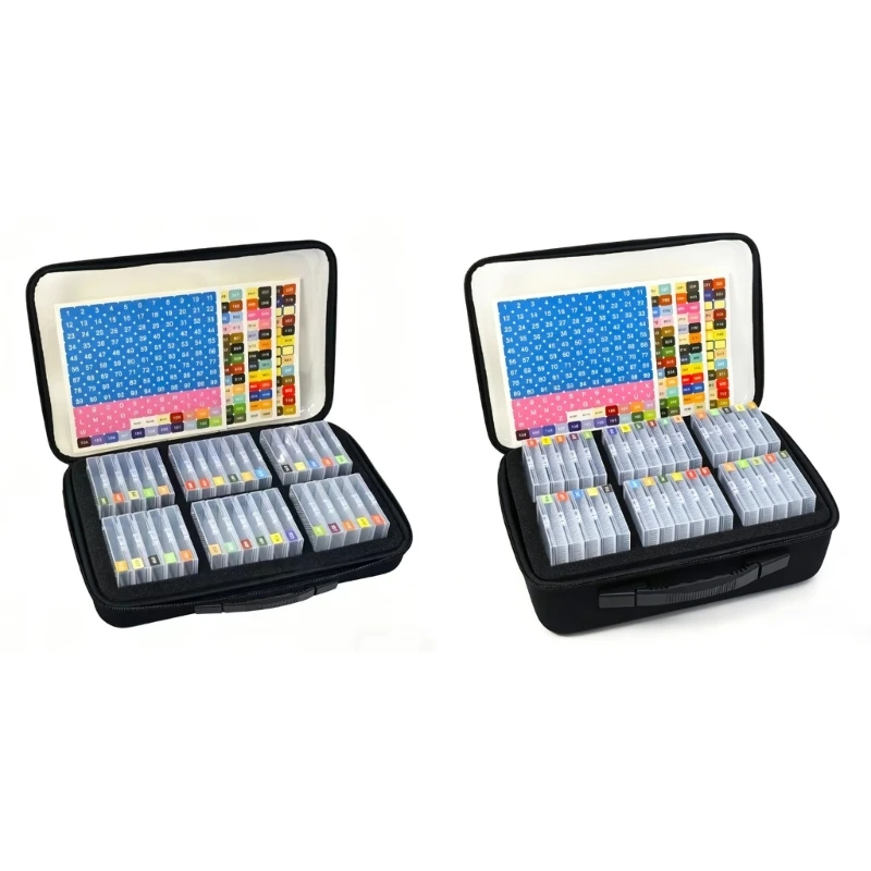Craft Drill Storage Container with Clear Inner Case, Insert Tray, Numbered Label Sheet, Portable Desk Sorting Container for B03E