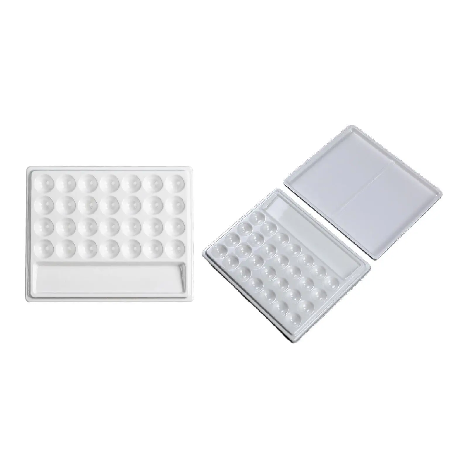 

28 Well White Imitation Ceramic Paint Palette Rectangular for Painting Watercolor Professionals Acrylic Oil Painting Artists