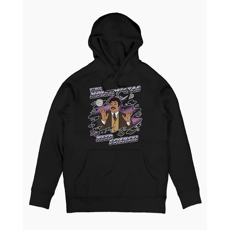 New Autumn Winter Men's Hoodie Pure Cotton Digital Direct Spray Scientist Illustration 380g American Retro Style Sweatshirt