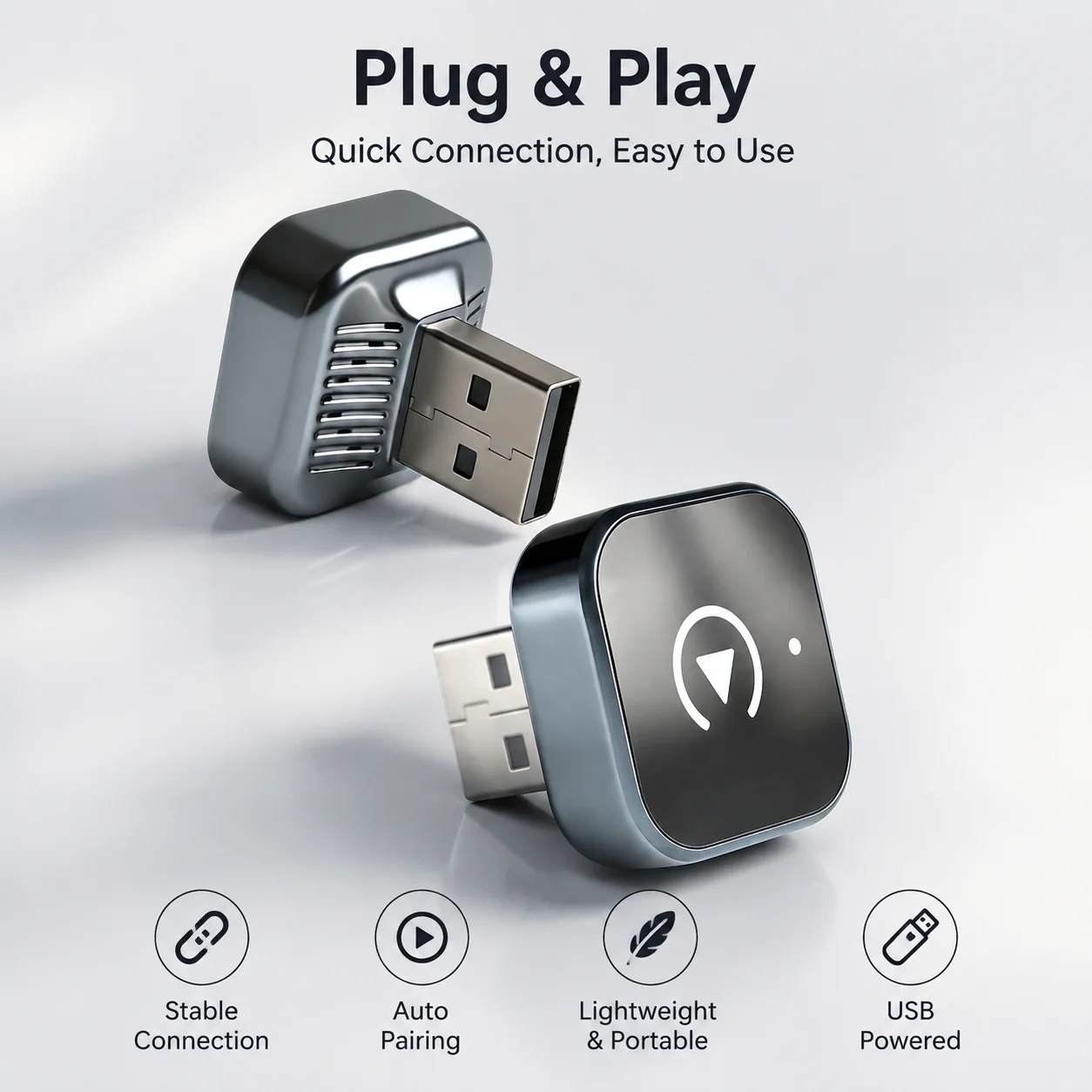 Wireless CarPlay Adapter Convert Wired to Wireless Auto Connection Stable Smooth Plug and Play Car Play Dongle
