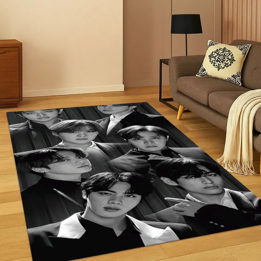 Kpop Star B-BTS Kim JIN SUGA V السجاد البساط لغرفة النوم غرفة المعيشة أريكة المنزل ممسحة ديكور المنزل ، منطقة البساط سجادة أرضية غير قابلة للانزلاق هدية #6