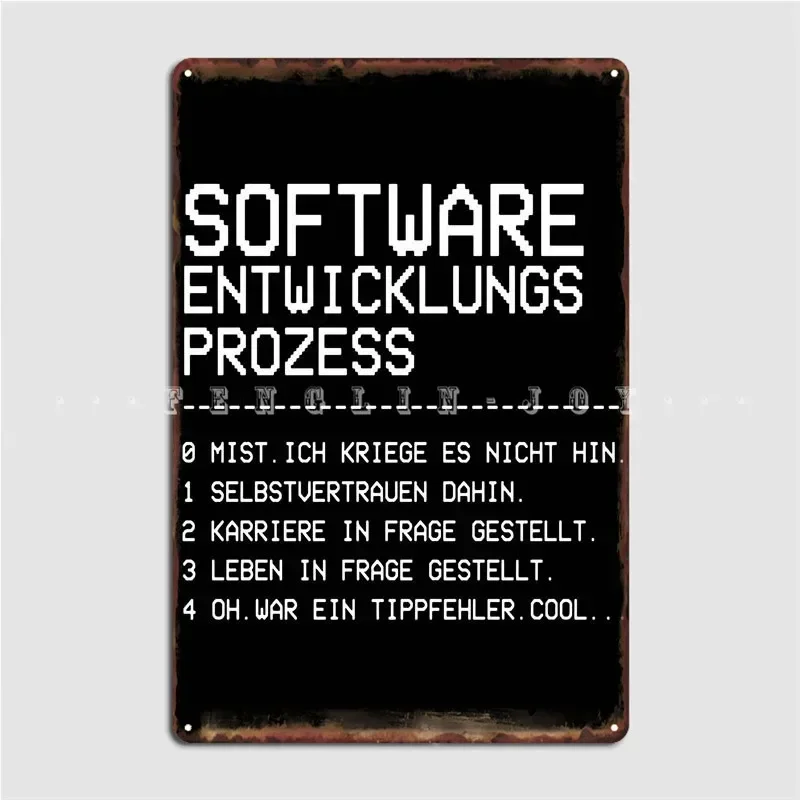 Software Development Metal Plaque Poster Club Personalized Pub Garage Plaques Tin Sign Poster