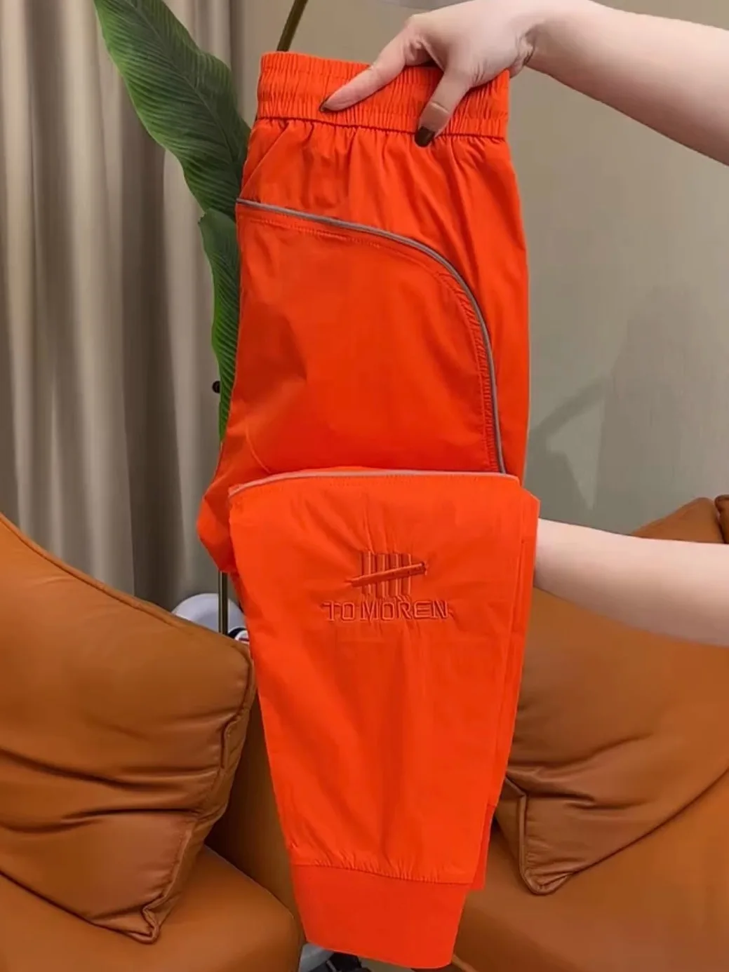 

Мужские летние тонкие дышащие брюки из ледяного шелка, модные, удобные, облегающие, спортивные, повседневные, быстросохнущие, укороченные (9/10)