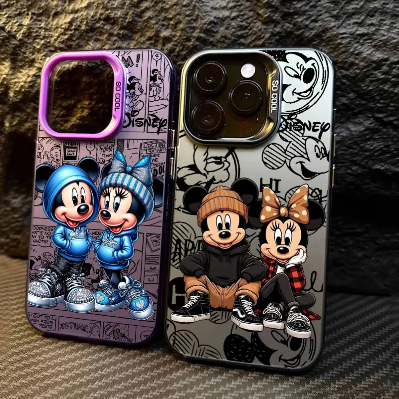 

Disney Minnie Mickey Mouse Phone Case For iPhone 11 12 13 14 15 16 17 Pro Max 16e 17E 17 Air Plus 13 Mini Shockproof Back Cover