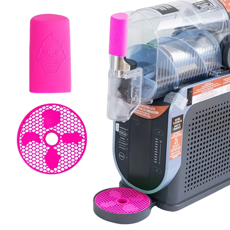 B82B-Anti-Slip Design Decorate Your Slushie Device-Drip Tray Insert& Handle Cover For Ninja Slushi Machine FS301/FS300