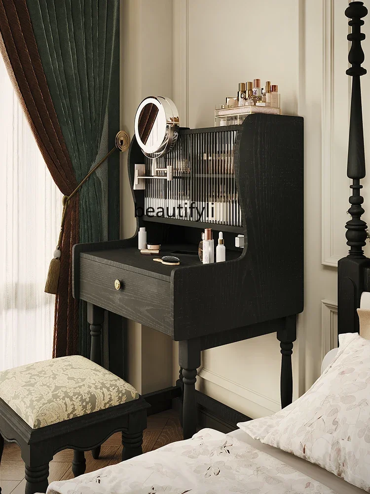 

K185 Dresser Makeup Table Multi-Functional Small Apartment Bedroom French Retro Bedroom Modern Minimalist
