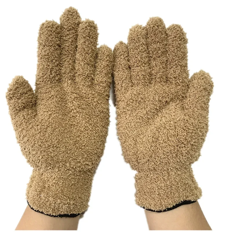 1 Par Car Wash Microfiber Dust Gloves Coral Fleece Gloves Cleaning Housework Absorbent Gloves Guantes De Lavado De Autos