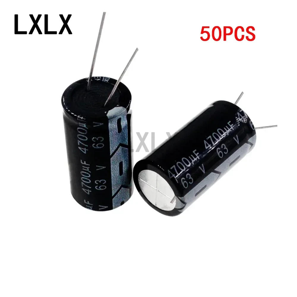 50PCS 63V 4700UF Inline Aluminum Electrolytic Capacitors 63V 4700UF