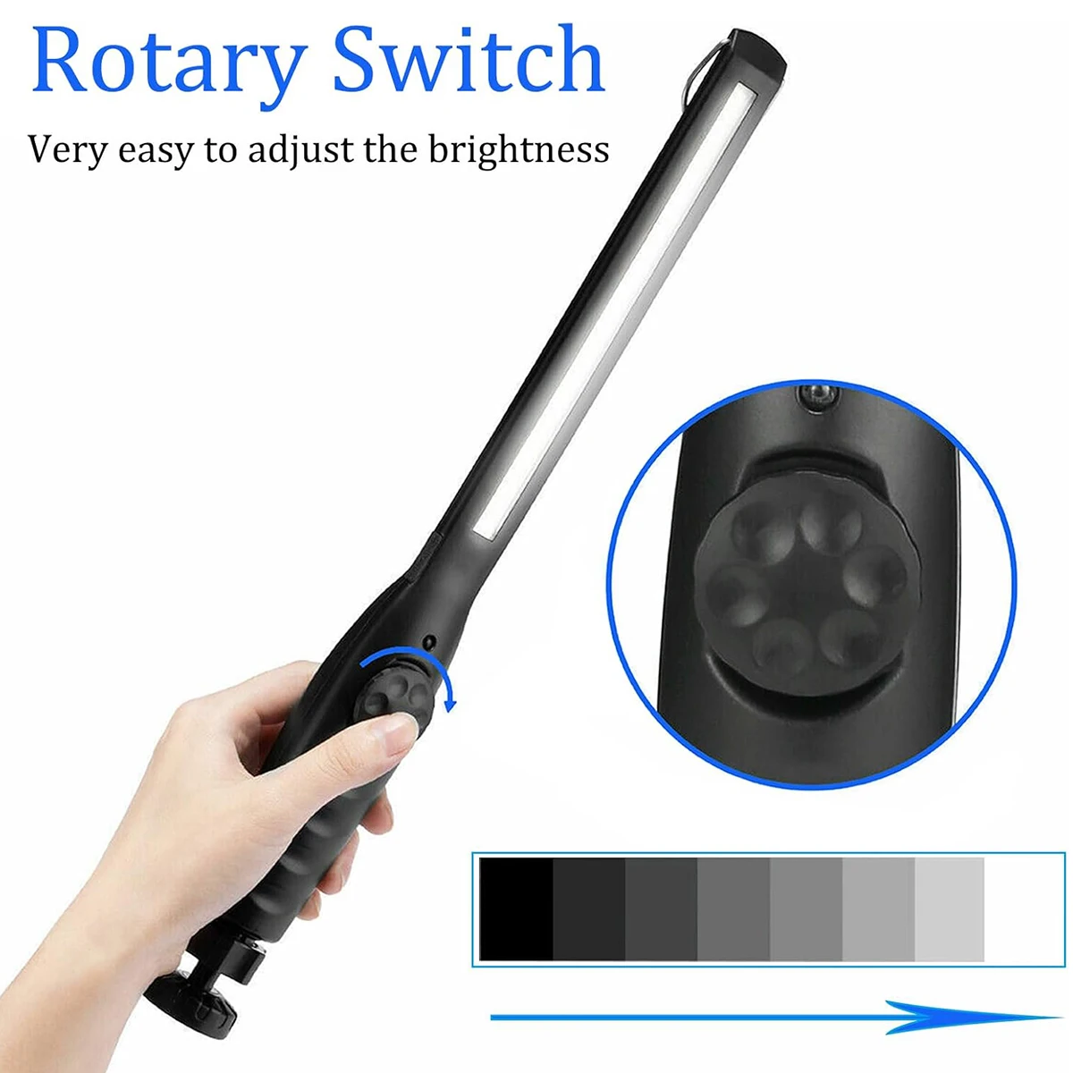 Led Waterproof Work Light Power Flashlight With Magnet Rechargeable Portable Camping 360°Rotation Base Bright Work Light Usb New