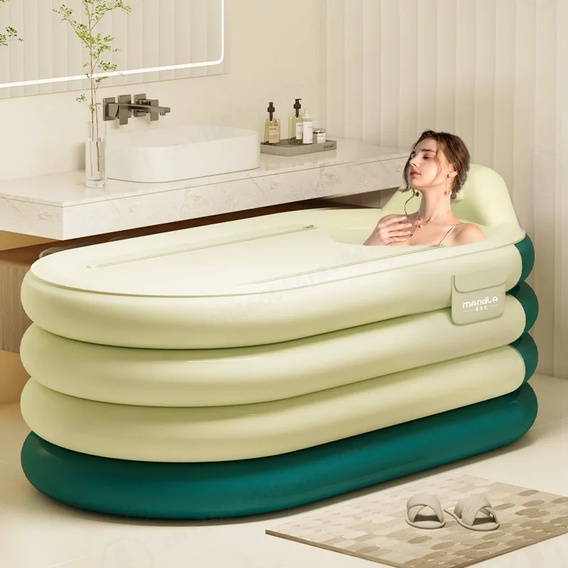 Foldable Bathtub, Portable Soaking Tub, Thickened Insulation, for Adult Home Use, Spa Bath Bucket, Medicated Bath