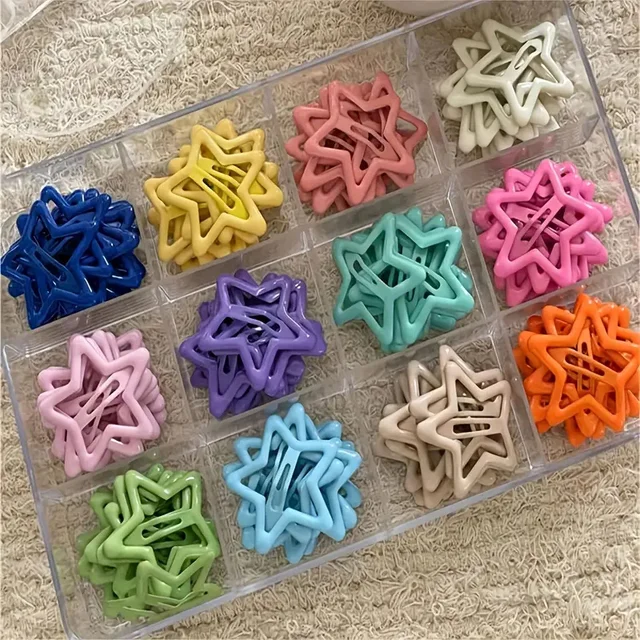 Star-Shaped Alloy Hair Clips, Retro Hollow-Out Design – view 2