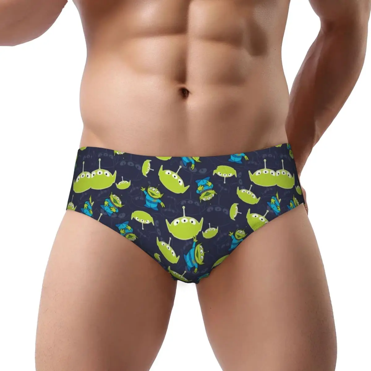 Custom Toy Story Manga Brief Panties Women's Breathable Stretch Green Aliens Underwear