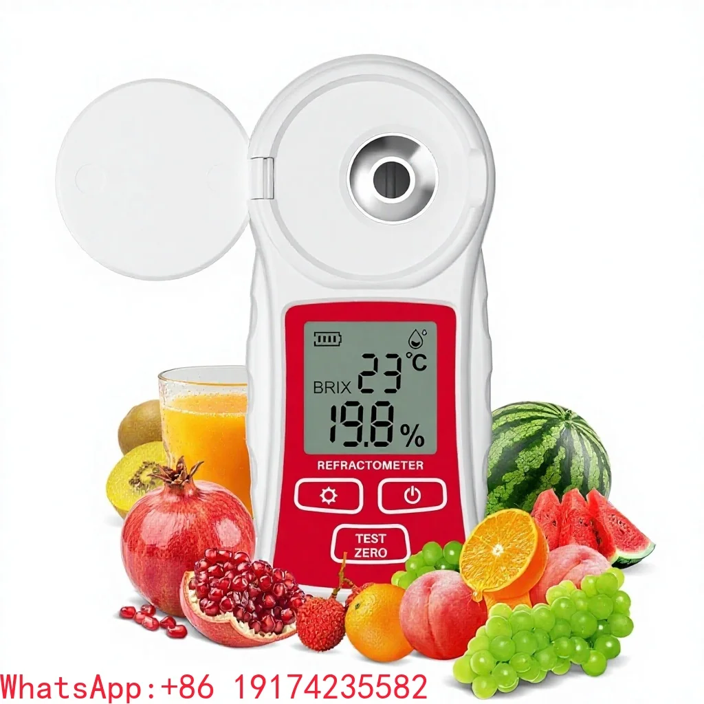 Digital Brix Refractometer  Meter Supports One-tap Calibration Anti-Glare Interference Rechargeable Honey