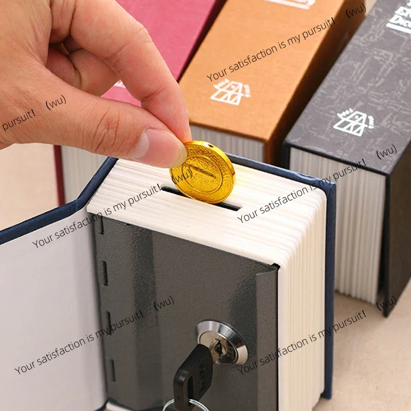 Mini book safe, household dictionary with lock children's piggy bank desktop storage box lockable paper currency storage box