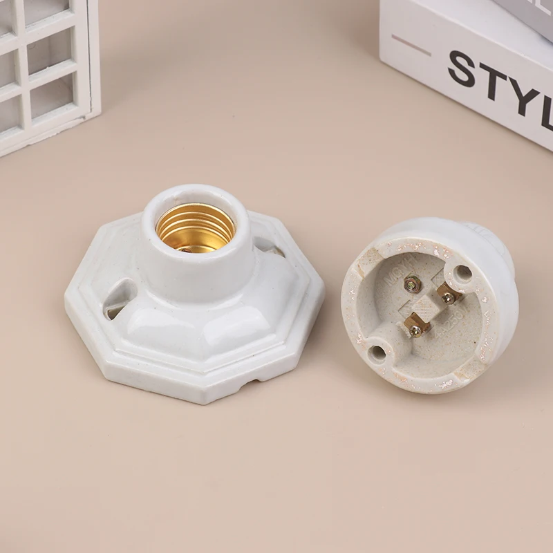 4 Styles High Temperature Resistant All Ceramic Lamp Holder Screw E27 All Copper Core High Quality Ceramic Light Base Holder