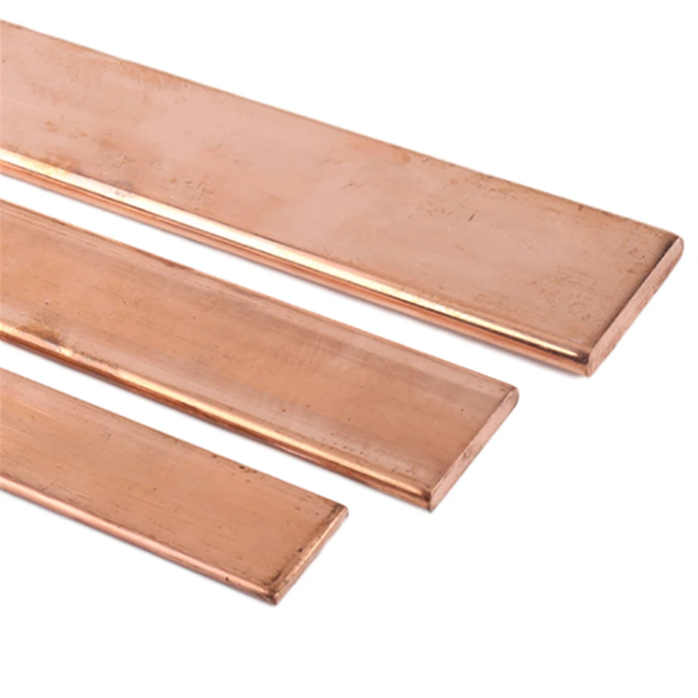 T2 Copper Strip Copper plate DIY Material Length 100mm Pure Red Copper Flat Metal Plate Thickness 1/1.5/2/3/4/5mm