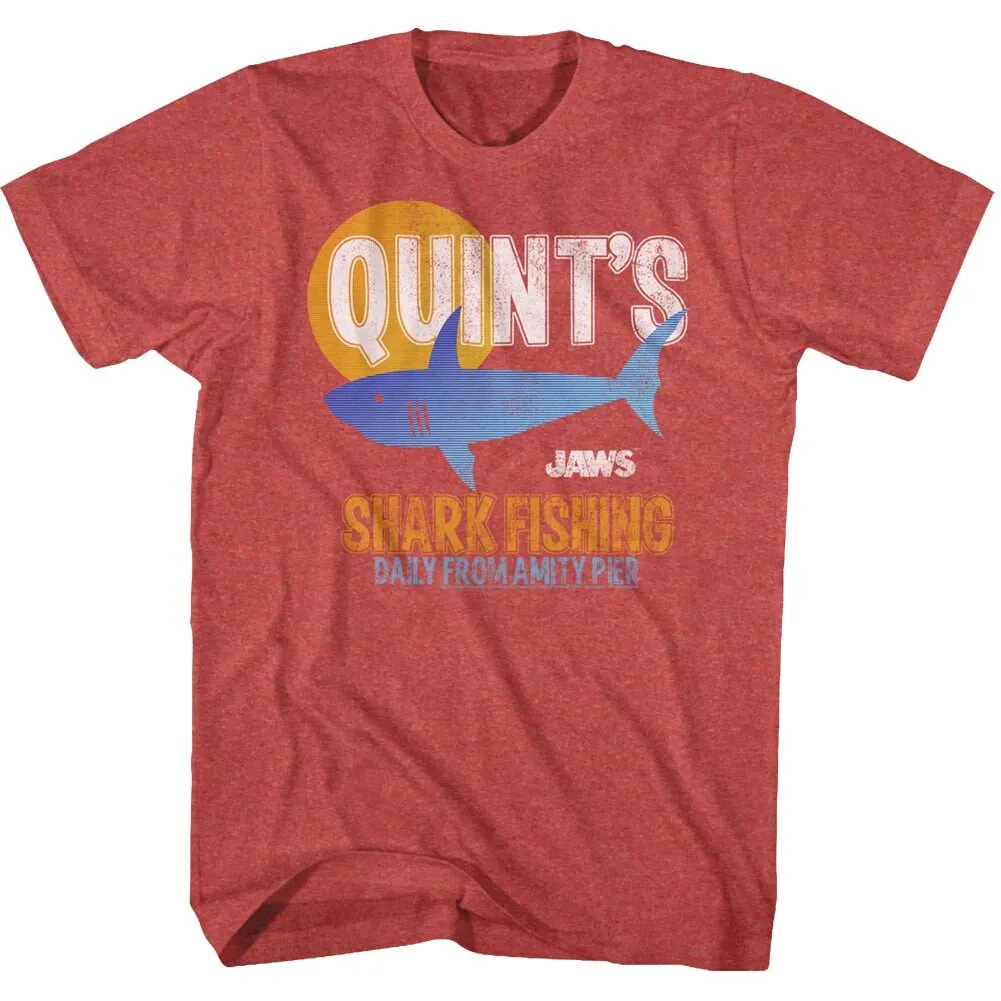 Jaws Quint'S Fish Red Heather Adult T Shirt