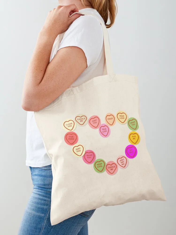

Love Heart Sweets, candy Tote Bag Shopper shopper bag women shopper bag woman tote university
