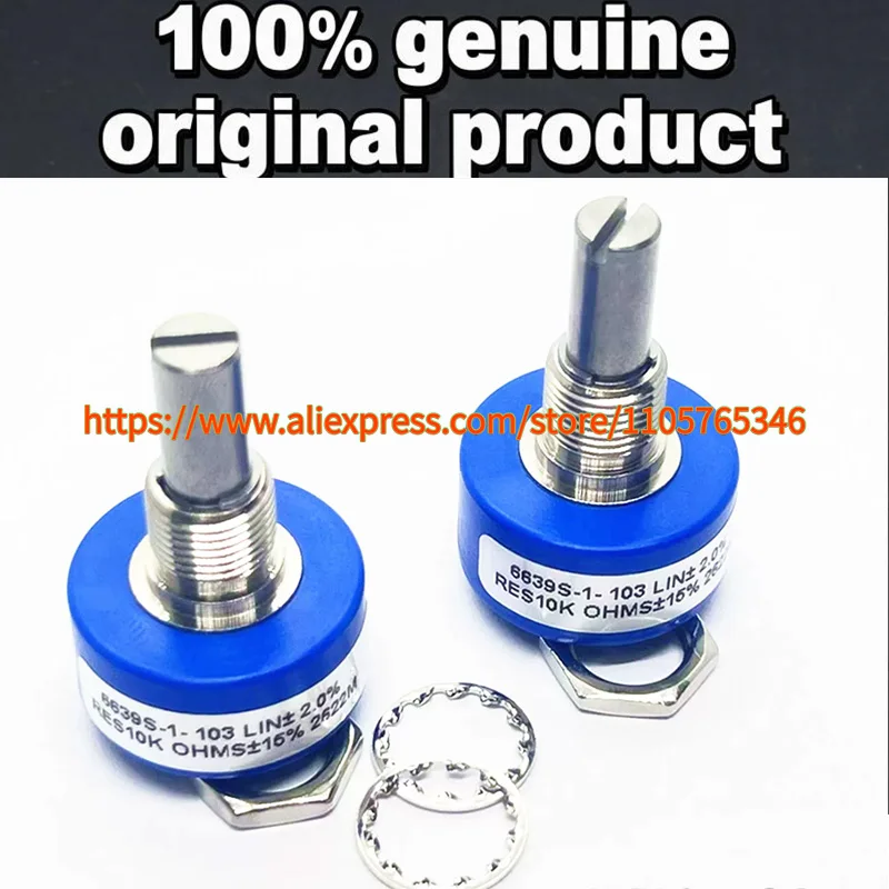 1pcs 6639S-1-102 103 202 203 502L BOURNS Potentiometer 15% LIN±2% 100% Original Single Coil Conductive Plastic Potentiometer