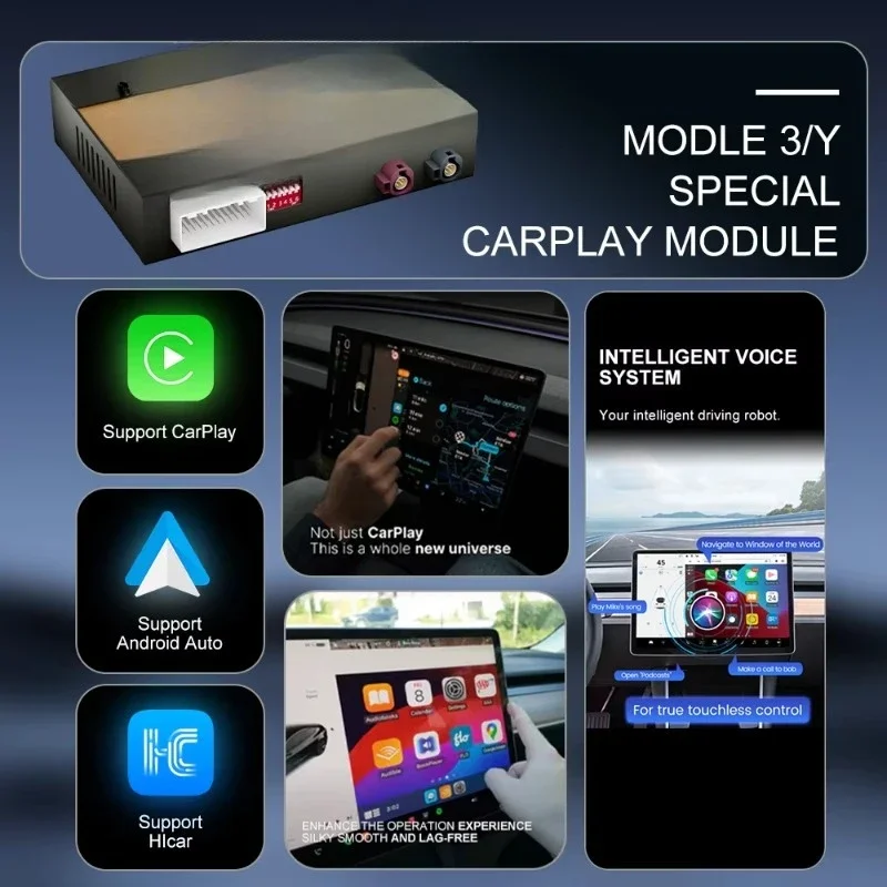 

Модель 3/Y Комплект обновления авто электроники Беспроводной модуль CarPlay Android Auto Интеграционный модуль для Tesla Carplay Decoding Box