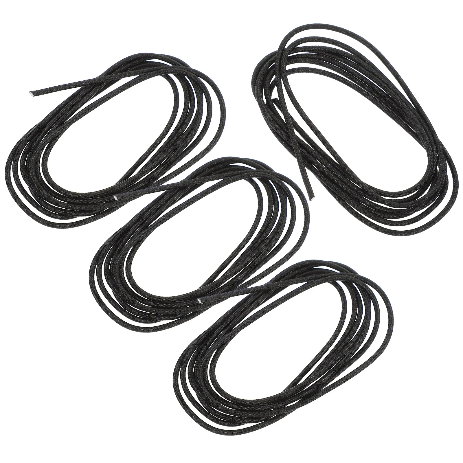 6 Black Elastic Bands Metal Buckle Connecting Ropes Spare Ropes for Notebook Replacement DIY Hand Account Accessories