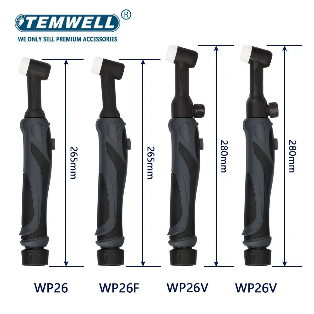 TEWMELL WP26 WP26F WP26V WP26FV Valve Flex Air Cooled Gas Tungsten Arc Welder TIG Torch Body Argon Welding Torch Head GTAW A-200