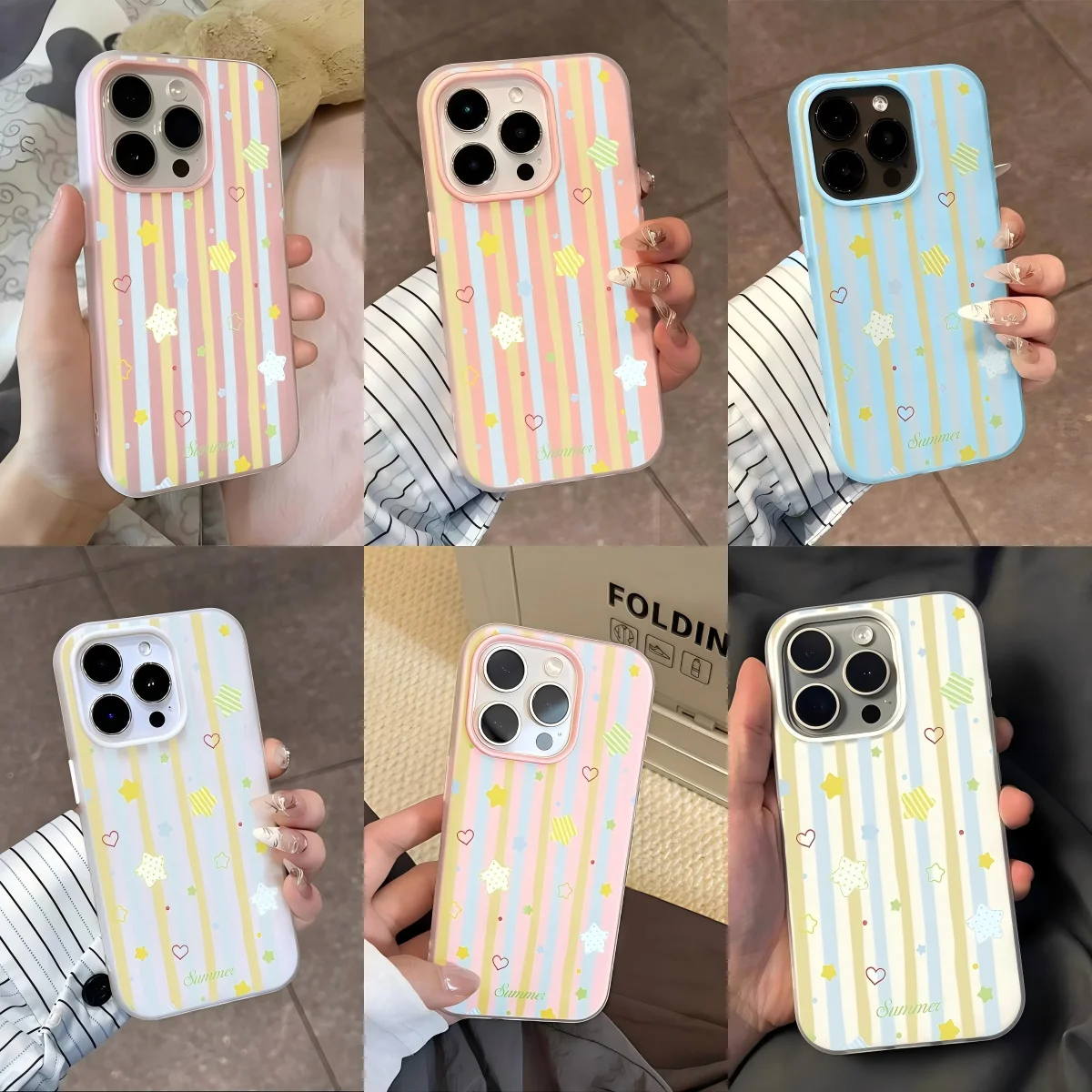 Y2K Doodle Stars Shockproof Matte Candy Color 2 in 1 Phone Case for Samsung S20 S21 S22 S23 S24 S25 S26 FE Plus Ultra Edge 5G