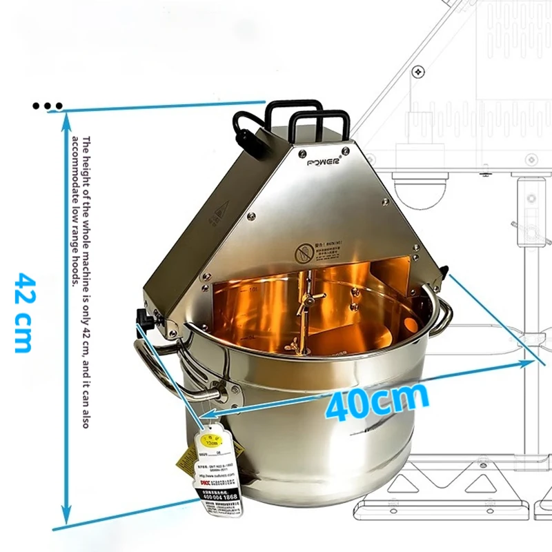 Agitatore per alimenti Pentola 10L Macchina per friggere Salsa per marmellata alimentare Miscelazione Wok 220V Macchina per friggere automatica