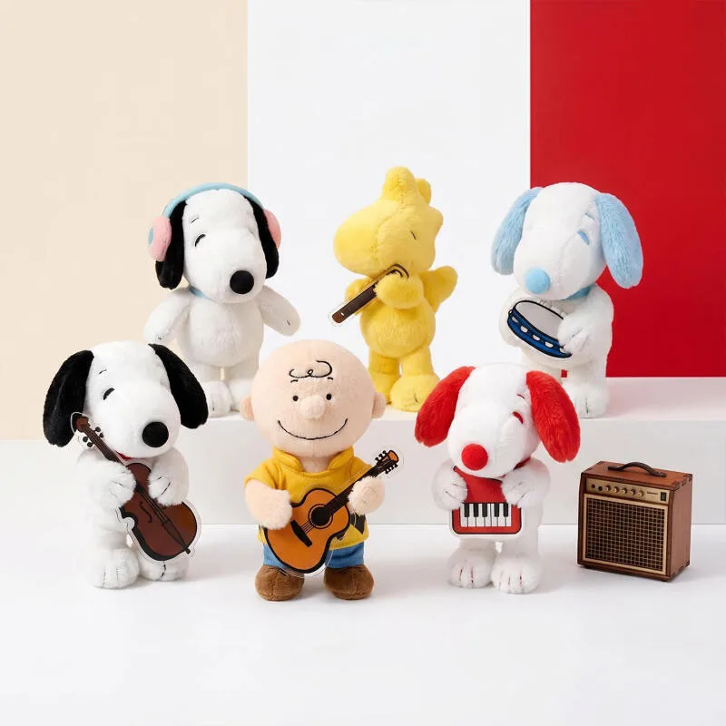 Kawaii Snoopy Plush Figure Pendant Soft Fluffy Cartoon Key Chain Trendy Handbag Backpack Hanging Charm Portable Auto Ornament