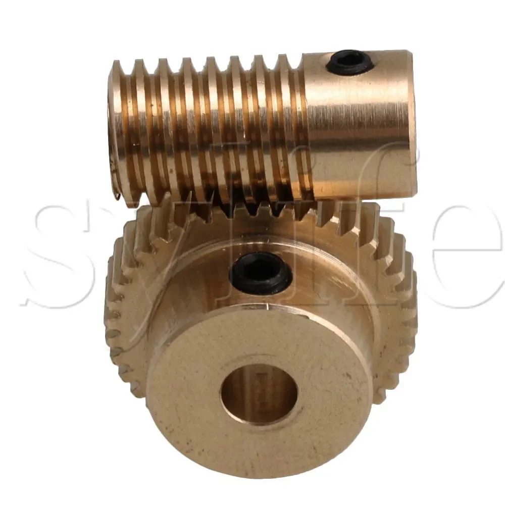 ‌Precision Brass Worm Gear Set 40T 0.5M - 3.17mm Shaft w/Screws 1:40 Ratio Kit‌