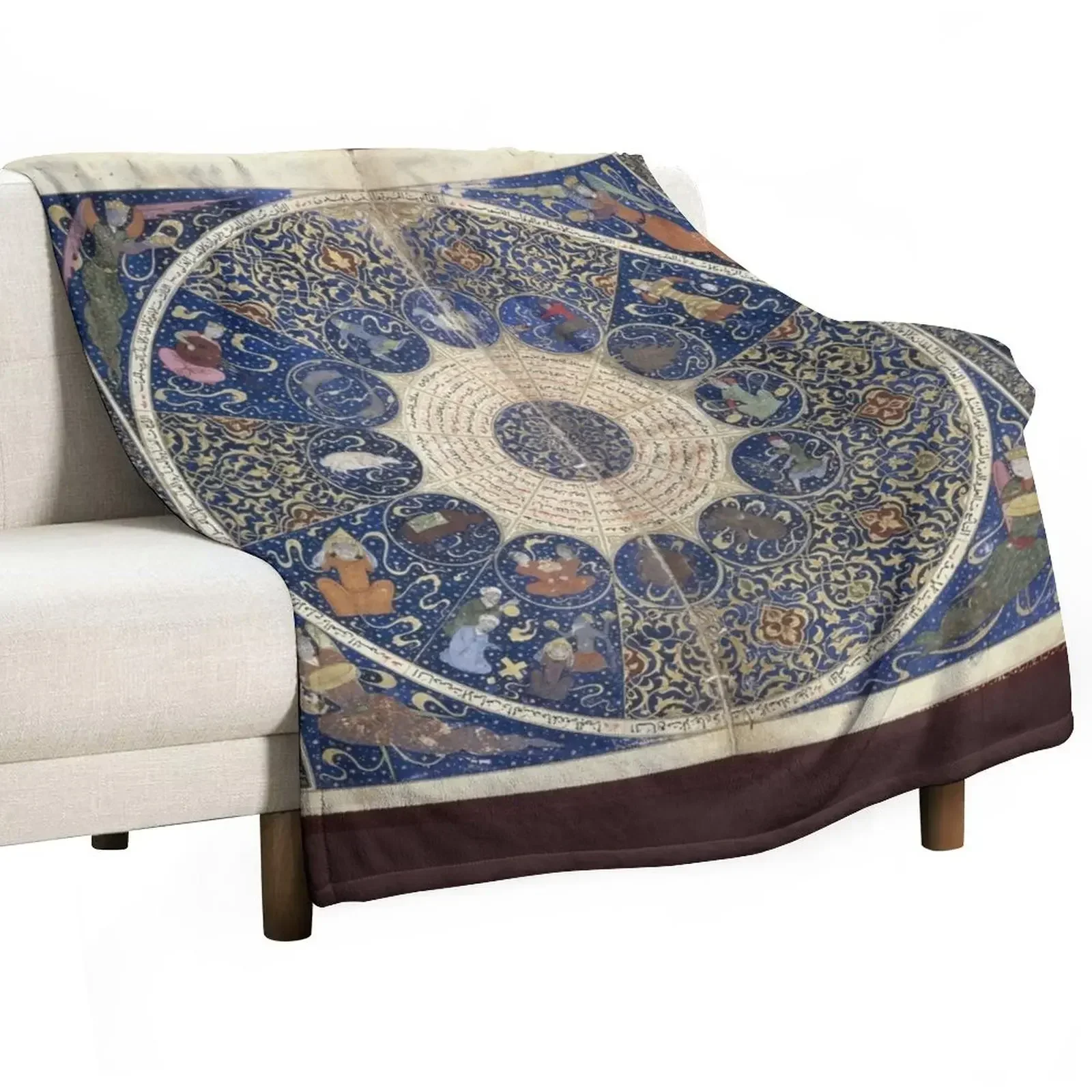 

Medieval Illuminated Astrology Horoscope Throw Blanket manga Fashion Sofas Blankets