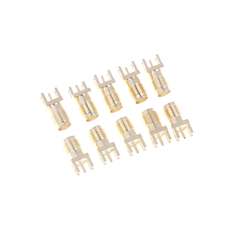 10 Pcs SMA Female Jack Adapter SMA Female Base Socket Jack With Solder PCB Board Edge Mount Adapter