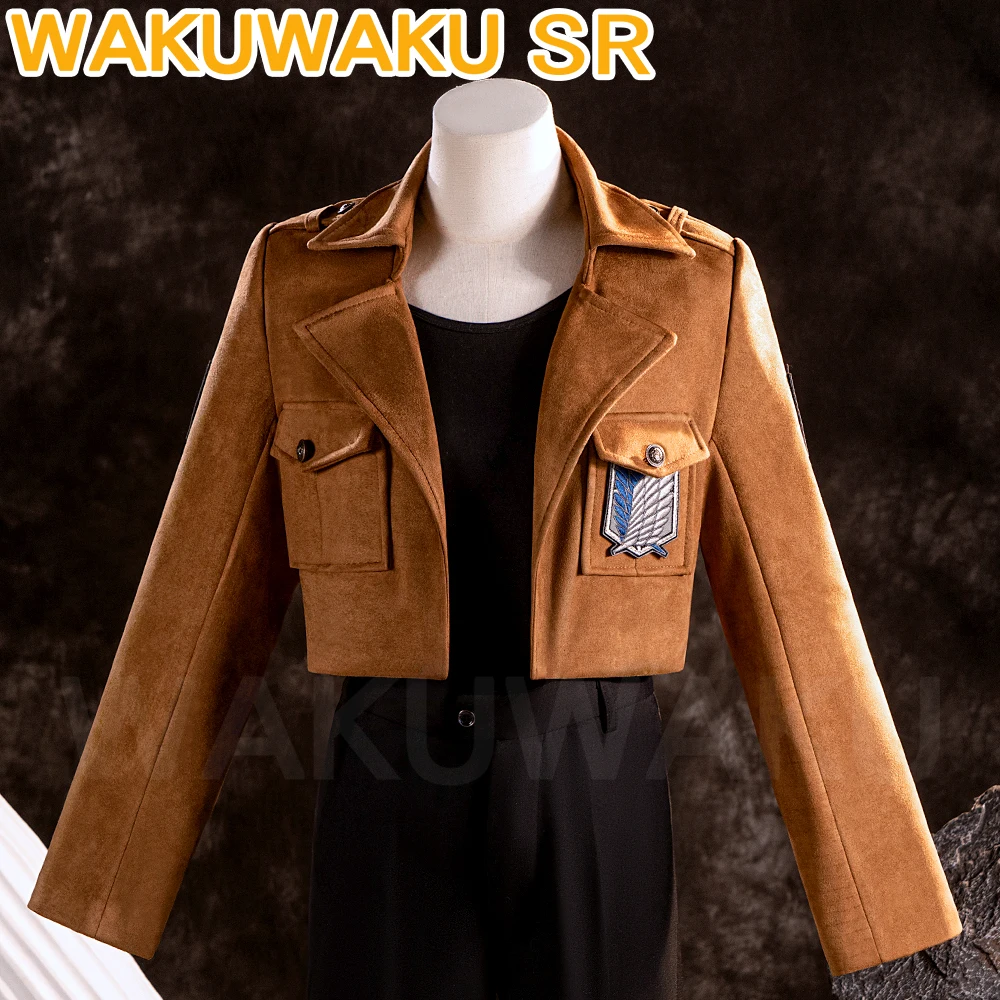 

Mikouv Ackermann Косплей Костюм Аниме Косплей 【S-2XL】WakuWaku-SR Женская униформа Пальто Костюм Mik JavaScript Косплей Плюс Размер