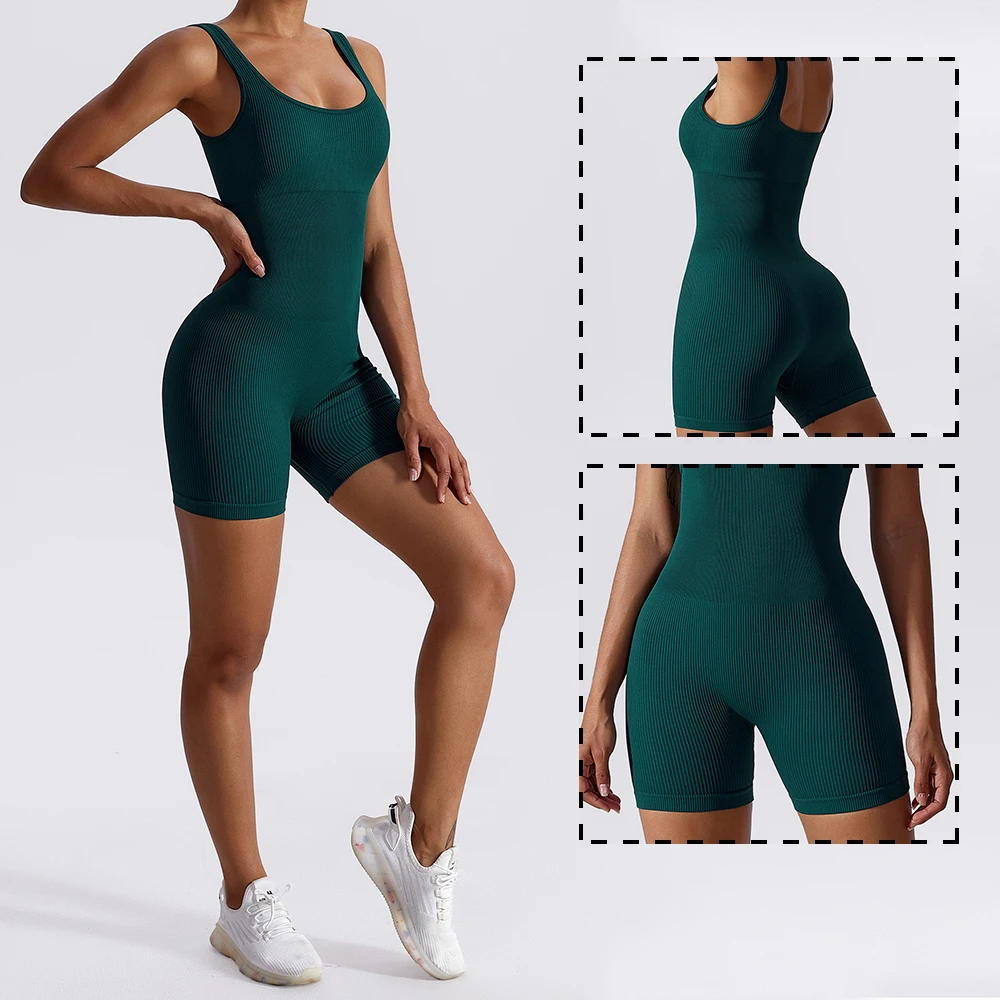 Vnazvnasi nahtloser gerippter Anzug für Frauen Yoga Jumps uit Set für Fitness Push-up Bodysuit Trainings kleidung Sportswear Gym Outfit