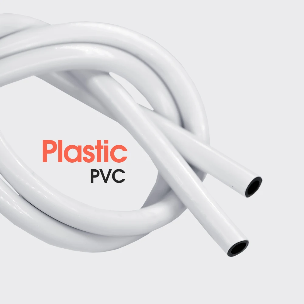 Plastic 3/5mm Garden Watering Hose White Skin Black Inside 1/8