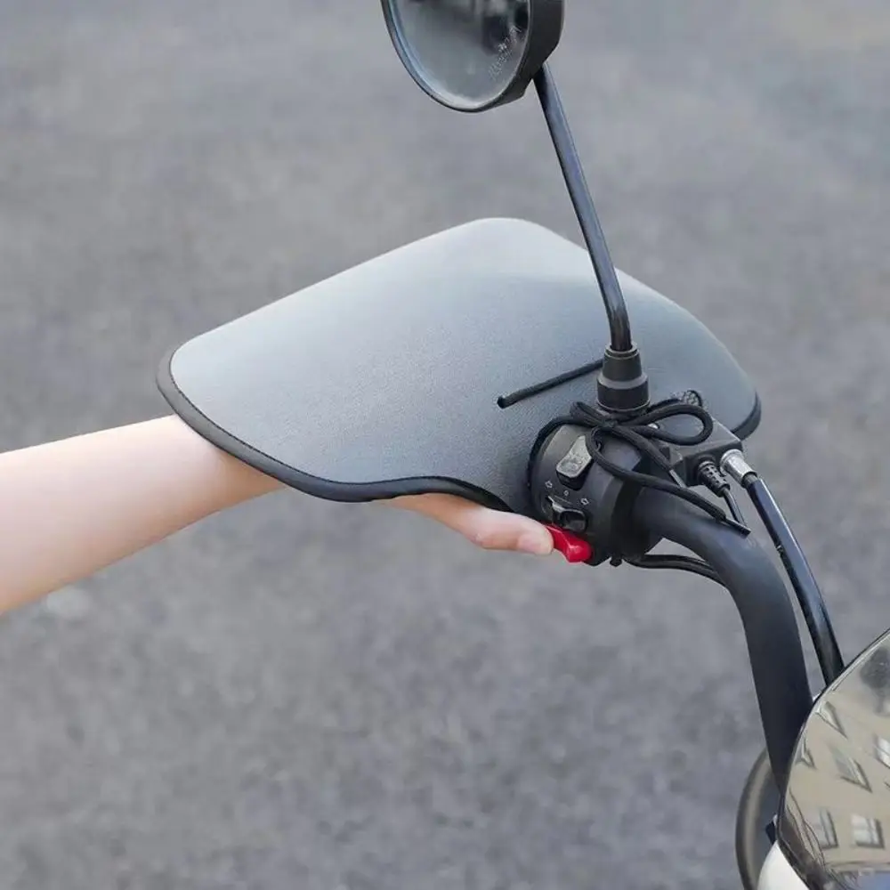 

Breathable Summer Handlebar Muffs Sun Protection Waterproof Sunshade Cover 3D Design Knitted Fabric Hard Shell Electric Car