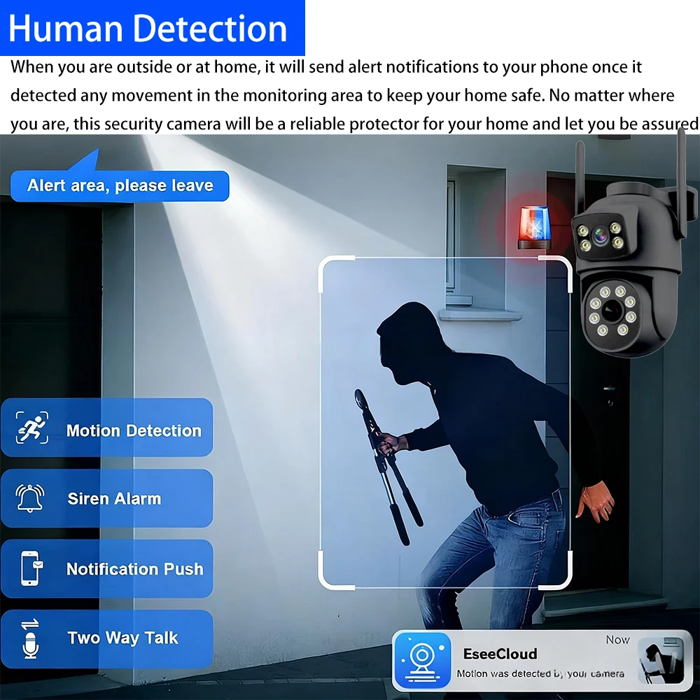 New Wifi Security Set 8MP 4K 16CH NVR Wireless IP CCTV Kit Camera Auto Tracking System WiFi Wireless Security PTZ Camera System